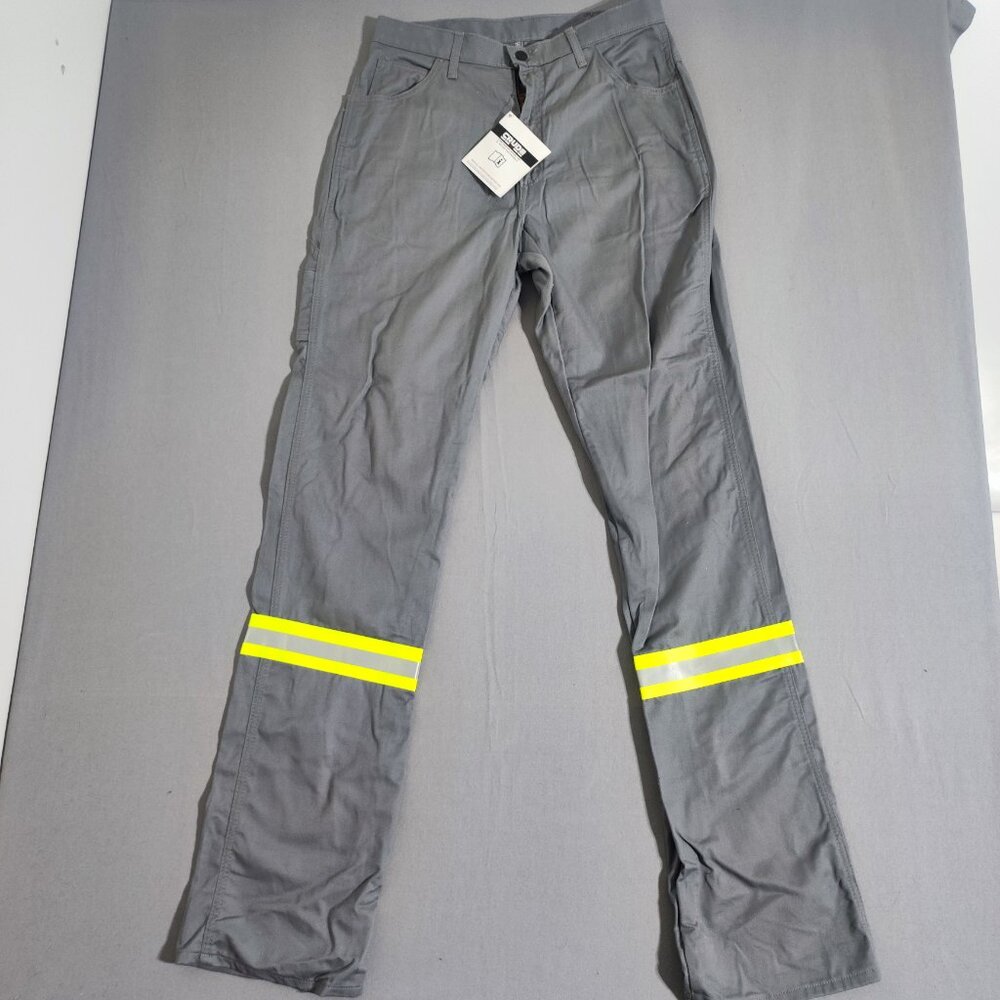 Crude Workwear Pants men's sz W34/L38 grey extra long flame resistant NWT